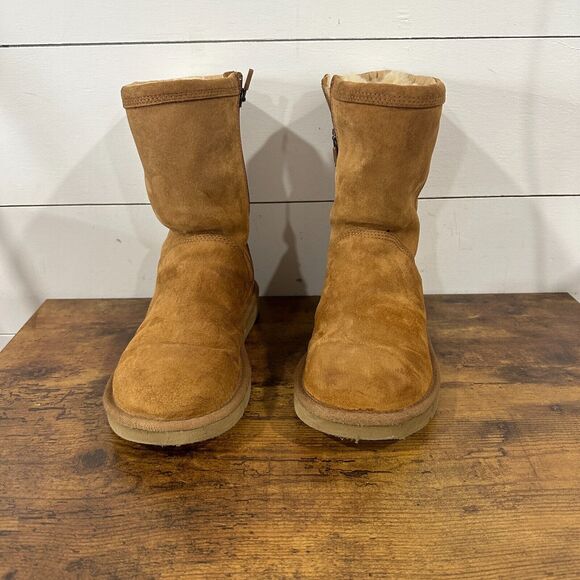 UGG Australia Roslyn ROSLYNN Mouton Boots Short Suede Side Zipper US ZS 6 - Picture 2 of 15